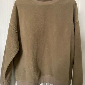 Women’s Khaki Crewneck Fleece Sweater